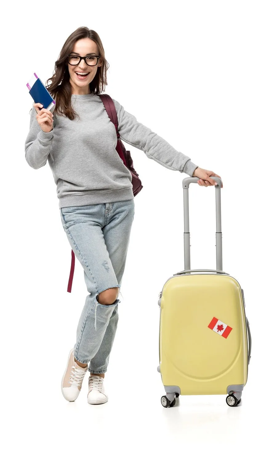 Estudante indo viajar para o Canadá